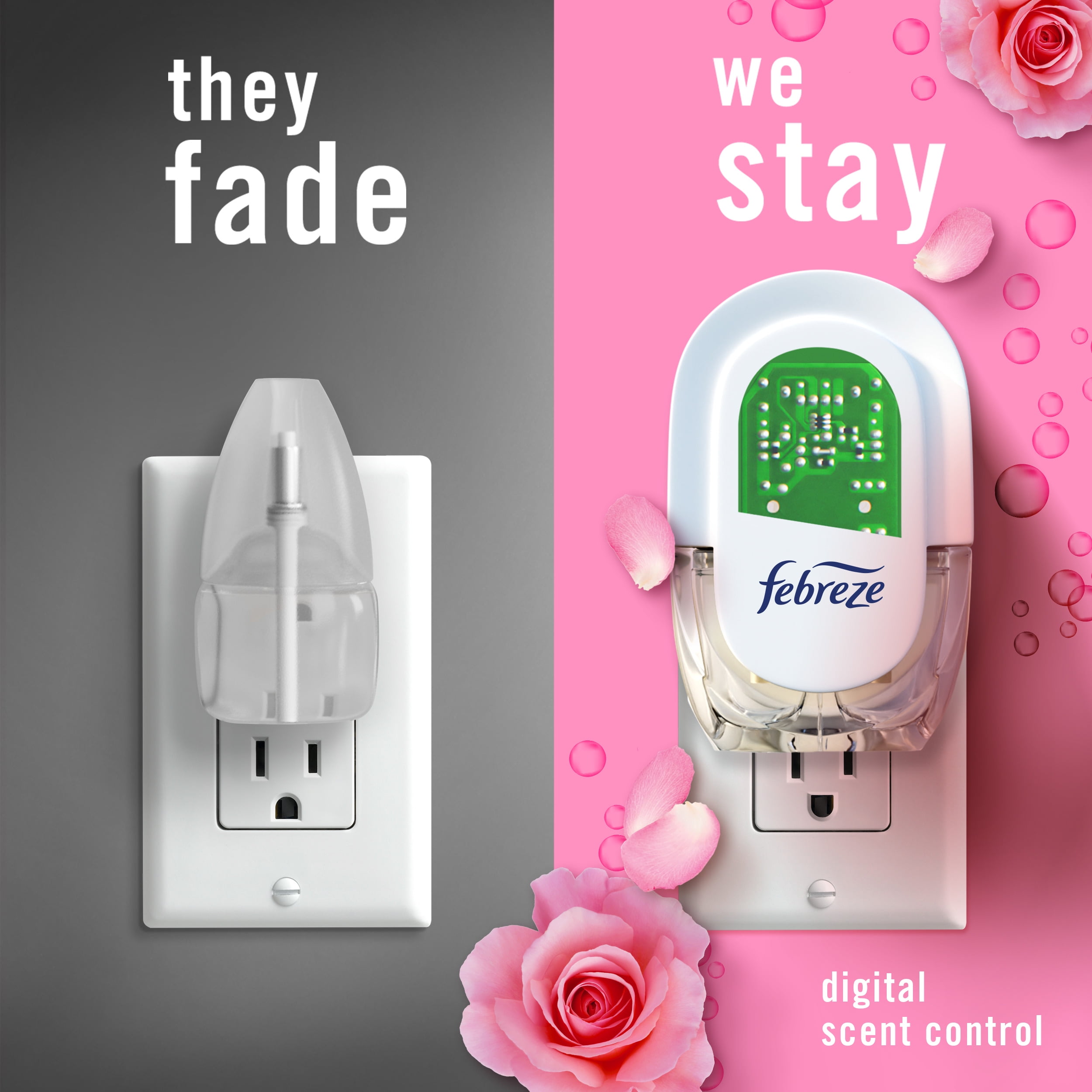 (4 pack) Febreze Plug In Air Freshener, Odor-Fighting Scented Oil Refill, Romance & Desire, 1 Refill