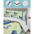 thumbnail image 4 of Quilts Twin XL Size, Blue Vintage Bird Soft Comforter Bedding Set for Bed, Retro Sage Green Summer Botanical Lightweight Quilted Bedspread with Pillow Cover(2 Pieces) for All Season, 68x98 Inch, 4 of 6
