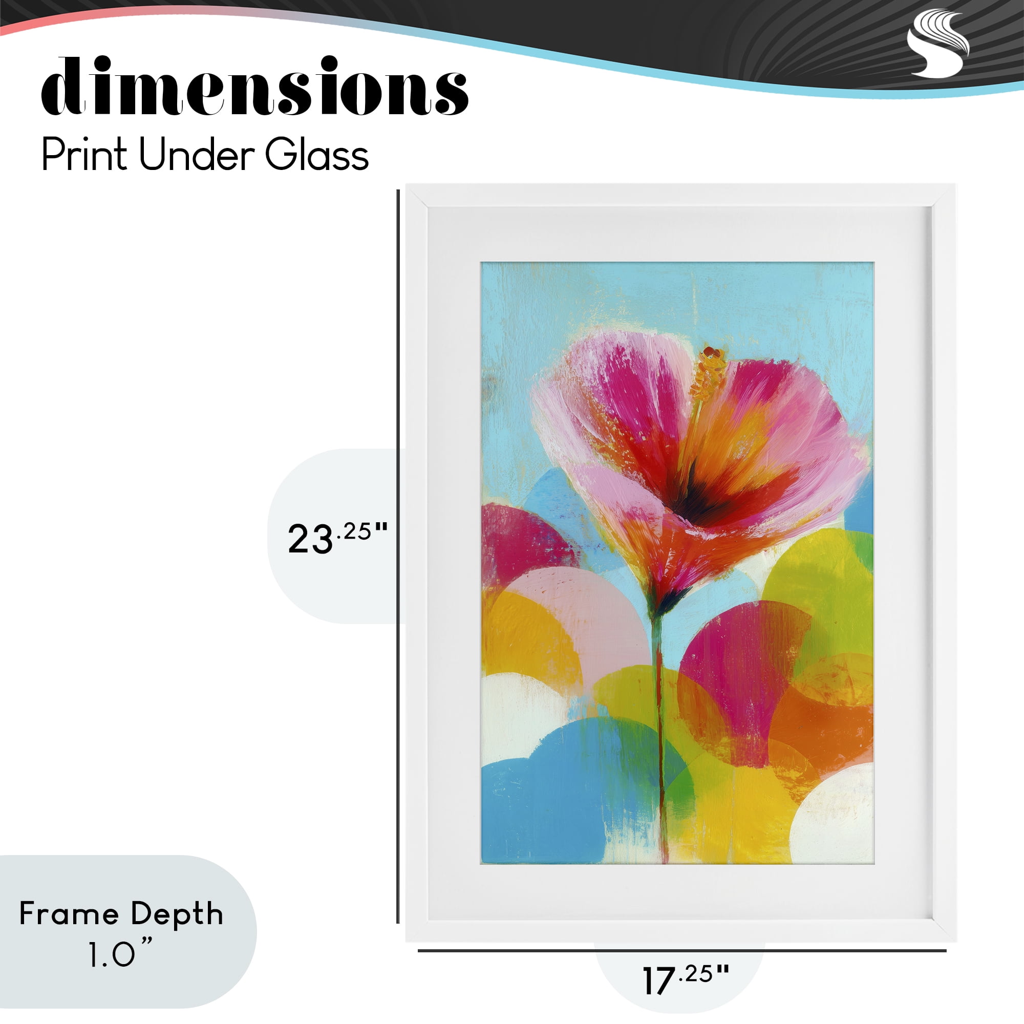 Stupell Industries Hibiscus In The Sun White Framed Print Under Glass, design by Chromatic Storm Studio