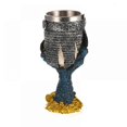 thumbnail image 3 of Copa decorativa de acero inoxidable con forma de calavera 3D para vino, cerveza, bar, pub, copa gótica azul, 3 of 5