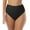 Castaway Black, variant on Womens Ruched Solid Swim Bottom Separates