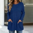 thumbnail image 2 of StSilkitty Loose Casual Sweater for Womens Solid Color Long Sleeve Crewneck Tunic Tops Lightweight Comfy Sweaters, 2 of 6