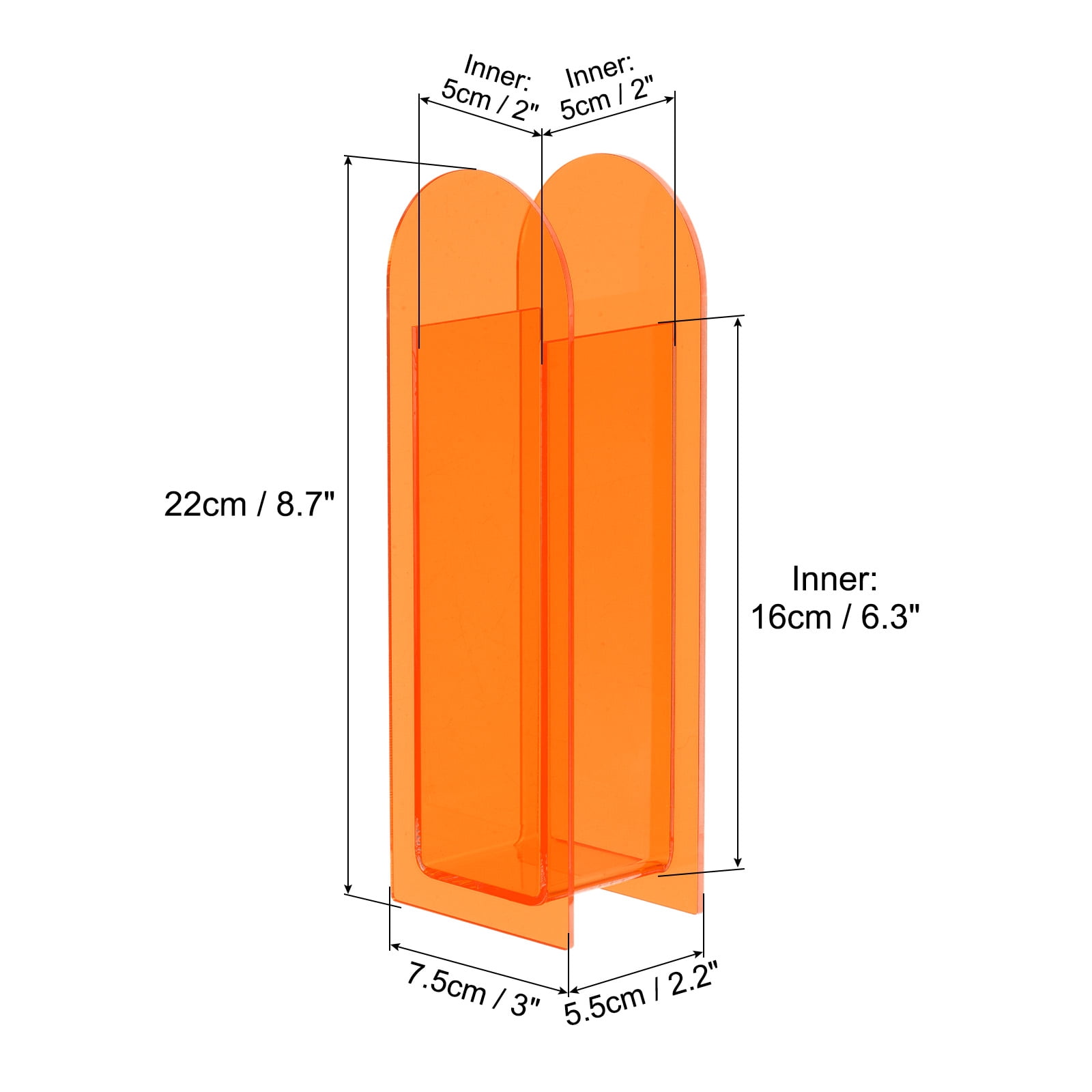 Unique Bargains Acrylic Arch Floral Vase Clear Geometric  Table Centerpiece Orange