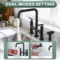 thumbnail image 6 of WOWOW Brass Double Handle Bridge Kitchen Faucet, Deck Mount Kitchen Sink Faucet with Side Sprayer, 6 of 9