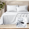 thumbnail image 6 of Bare Home Luxury Bed Sheet Set - Premium 1800 Collection - 7 Piece - Split Queen, White, 6 of 9