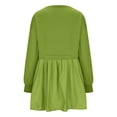 thumbnail image 5 of HAPIMO Women's Mini Babydolls Dress Sweatshirts Solid Color Crew Neck Long Sleeve Dressy Tunic Casual Splicing Ruffle Hem Pleated Trendy Girls Spring Green XXL, 5 of 5