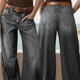 thumbnail image 5 of ClodeEU Womens Wide Leg Denim Pants, Y2k 90s Vintage Loose Long Trousers Streetwear Baggy Jeans Black,Womens Plus XL, 5 of 9