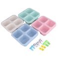 thumbnail image 2 of Snack Containers Wheat Straw 4 Compartment Divided Fruit Vegetable Snack Tray Lunch Food Storage Containers, 2 of 5