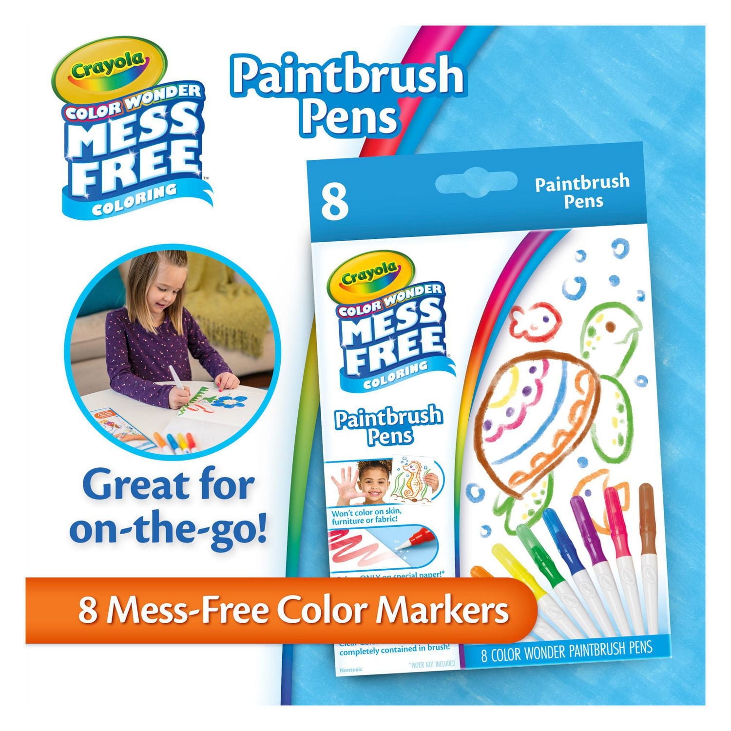8 Stylos-Pinceaux Color Wonder Crayola
