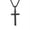 Black, variant on Men's Women's Stainless Steel Silver Gold Black Plain Beveled Edge Cross Pendant Necklace Simple Jewelry Gifts Silver