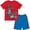 Blue / red, variant on Transformers Bumblebee Toddler Boys Drop Shoulder T-Shirt and Shorts Outfit Set Gray 3T