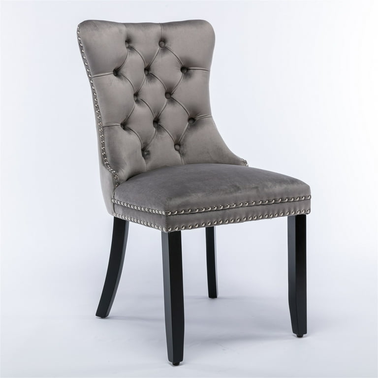 Miniyam Dining Chair Set of 2, High-end Tufted Velvet Upholstered