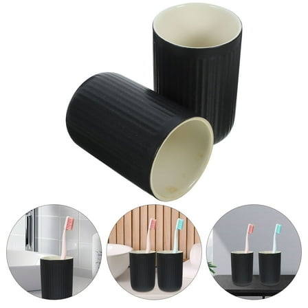 AURARMLET Reusable Ceramic Bathroom Tumblers for Toothbrushes and Mouthwash 2Pcs