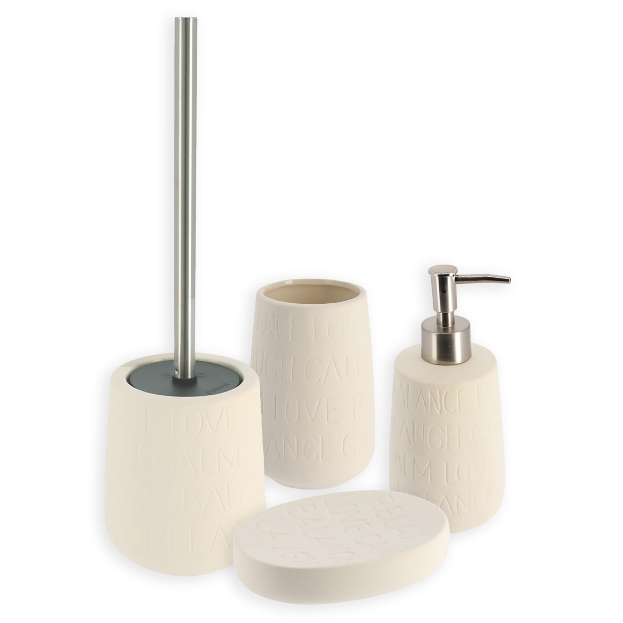 Satu Brown Bathroom Accessory Set Acacia Wood 3 Pieces Includes Bathroom  Soap Dispenser, Bathroom Tumbler, Soap Dish Accessories for Bathroom Decor