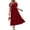 V-V Wine Red, variant on UVN Long Dresses for Women Summer Short Sleeve Casual Crewneck Maxi Dress with Pockets