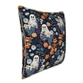 thumbnail image 2 of Haiem Cute ghost in the flowers Print Velvet Soft Solid Decorative Square Throw Pillow Covers Set with Elegant Piping Christmas Cushion Case for Sofa Bedroom Car-18"x18", 2 of 8
