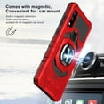 thumbnail image 3 of Compatible for AT&T Maestro 3 Case w/Tempered Glass Screen Protector [Military Grade] Ring Car Mount Kickstand Shockproof Hard Phone Case - Red, 3 of 7