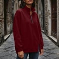 thumbnail image 3 of cocolona Womens Half Zip Pullover Sweatshirts Casual Long Sleeve Stand Collar Shirts Workout Loose Solid Color Tops, 3 of 8