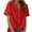 Red, variant on Busydd Womens Short Sleeve Tops Trendy V Neck Button Spring Tops for Women Casual Summer Solid Color T Shirts for Women L