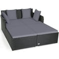 thumbnail image 1 of Gymax Patiojoy Outdoor Rattan Daybed with Cushions, Ergonomic Design, Rattan, 1 of 6