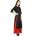 thumbnail image 6 of Bimba Women Black Rayon Kurta Kurti 3/4 Sleeve Formal Casual Indian Tunic Blouse, 6 of 6