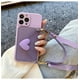 thumbnail image 2 of Korean Crossbody Lanyard Necklace Strap Card Holder Purple Case for iPhone 11 15 13 14 Pro Max X XS XR Max Coin Purse Cover, 2 of 4
