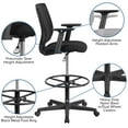 thumbnail image 3 of Flash Furniture Harper Ergonomic Mid-Back Mesh Drafting Chair with Black Fabric Seat, Adjustable Foot Ring and Adjustable Arms, 3 of 12