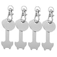 thumbnail image 4 of EXHUMKY Zinc Alloy Silver 4Pcs Unusual Shape Trolley Token Keyring For Shopping Trolley Tokens And Daily Use, 4 of 8