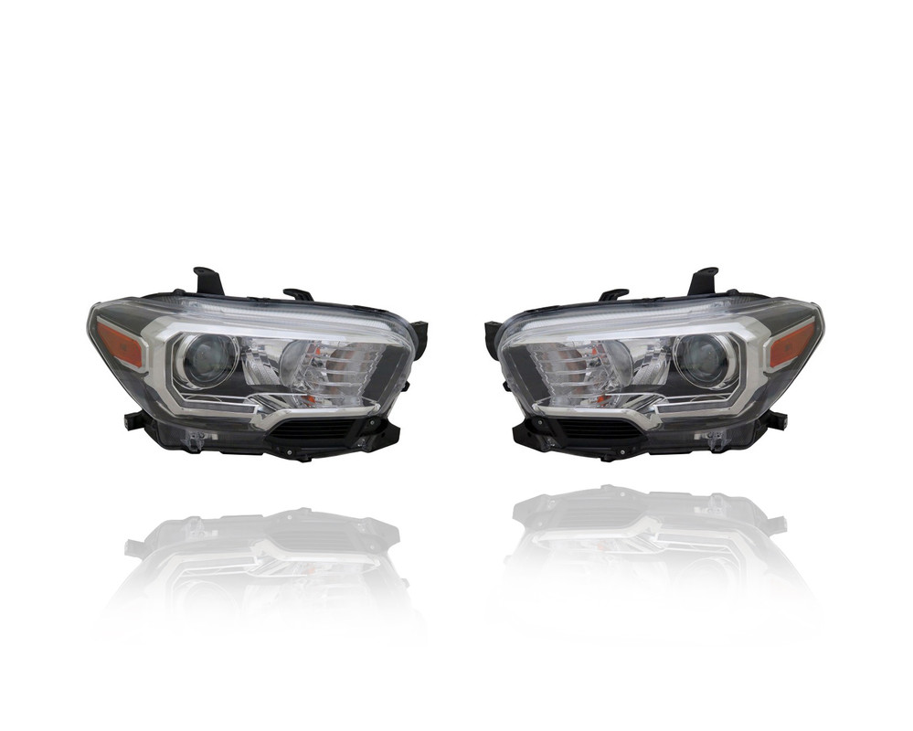 Headlight Assembly DEPO For/Fit 1620 Toyota Black Bezel, LED