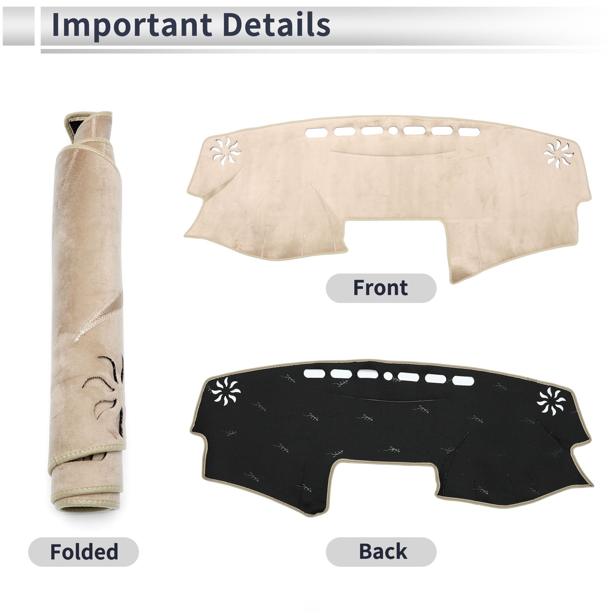 Unique Bargains Dashboard Cover Anti-Slip/Anti Dust Dash Cover Mat Carpet for Toyota Camry 2007-2011 Flannel Beige