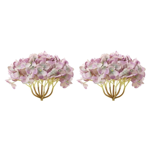Naiovety Flores artificiales de hortensia, ramas de seda de calidad, decoración para fiesta de boda, bricolaje, guirnalda de simulación, Violeta 2piezas