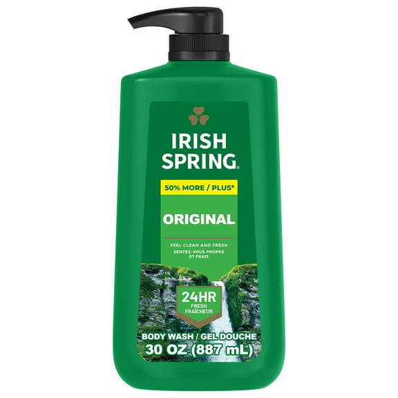Irish Spring Mens Body Wash, Body Wash for Men, All Skin Types, Original Scent, 30 fl oz Bottle
