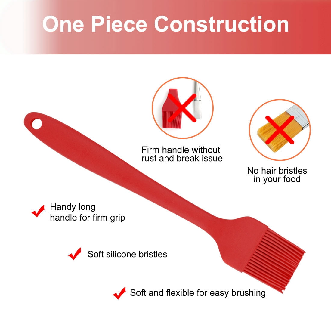 Unique Bargains 4 Pcs Silicone Brushes Heat Resistant Non-Stick Kitchen Cooking Essential