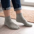 thumbnail image 3 of 6 Pairs Men's Cotton Solid Black Gray Athletic Cushioned Ankle Quarter Socks Size 9-11, 3 of 7