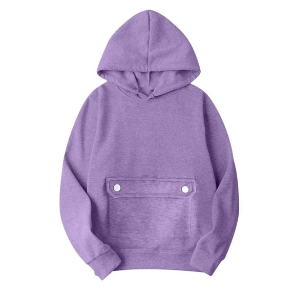 LYXSSBYX Womens Fashion Hoodies Sweatshirts Women Fall Winter Solid Color V-Neck Button Crop Workout Long Sleeve Sexy Hoodied Tops Pullover Blouse