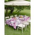 thumbnail image 4 of Outdoor Tablecloth with Umbrella Hole for Patio/Picnic/Party/Camping, Spring Floral Waterproof Table Cloth Rectangle Table Cover Washable, Pink Onion Dandelion Flowers Botanical (52"x 70"), 4 of 8