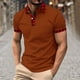 thumbnail image 3 of Mens Manga Corta Botón Abajo Camisas con Bolsillo de Impresión Solapa Cuello Gira Blusa de Suéter, 3 of 5