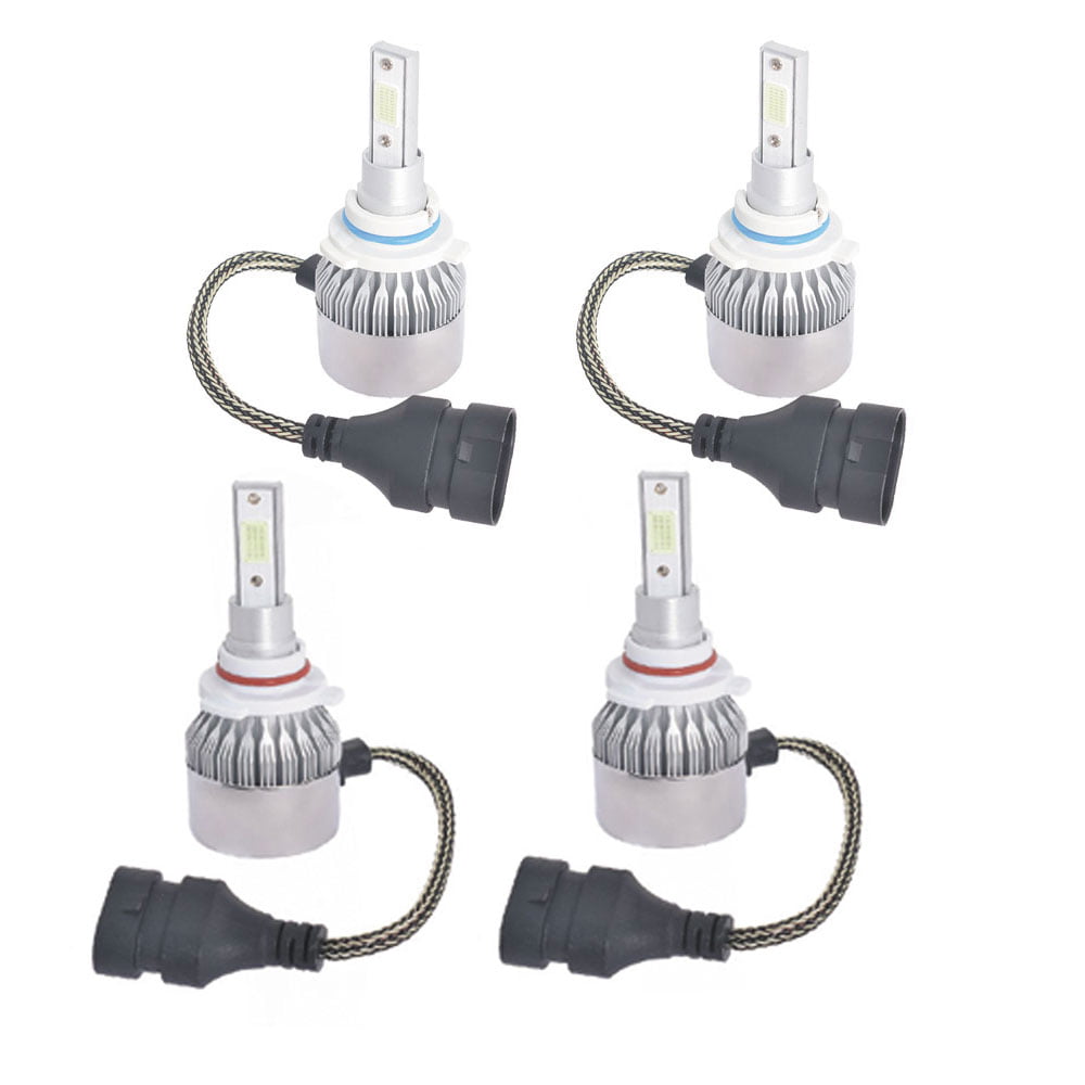 8000K 100W H13 9008 LED Headlight High Low Beam+5202 Fog Light Combo Pack Bulbs