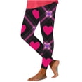 thumbnail image 2 of Neewe Women's Thick High Waist Yoga Pants,Heart Printed Tummy Control Workout Running Yoga Leggings for Women, 2 of 6