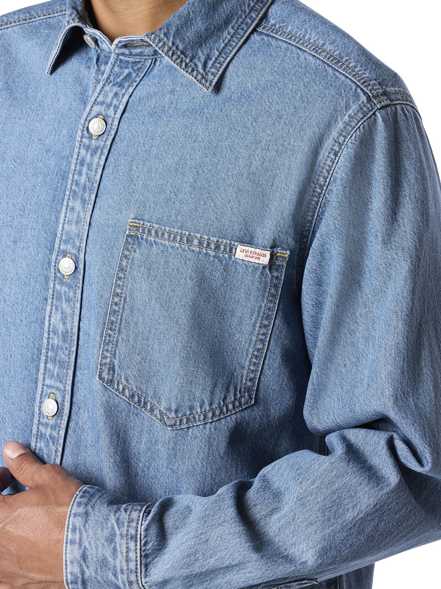 Levi Strauss Signature Men's and Big and Tall Original Denim Shirt, S-2XL