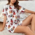 thumbnail image 4 of Balery Cute Cat And Christmas Gift Conjunto de Pijama para Mujer con Estampado, Dos Piezas de Manga Corta y Shorts, Ropa de Dormir Suave con Cuello Redondo y Bolsillos-XX-Large, 4 of 6