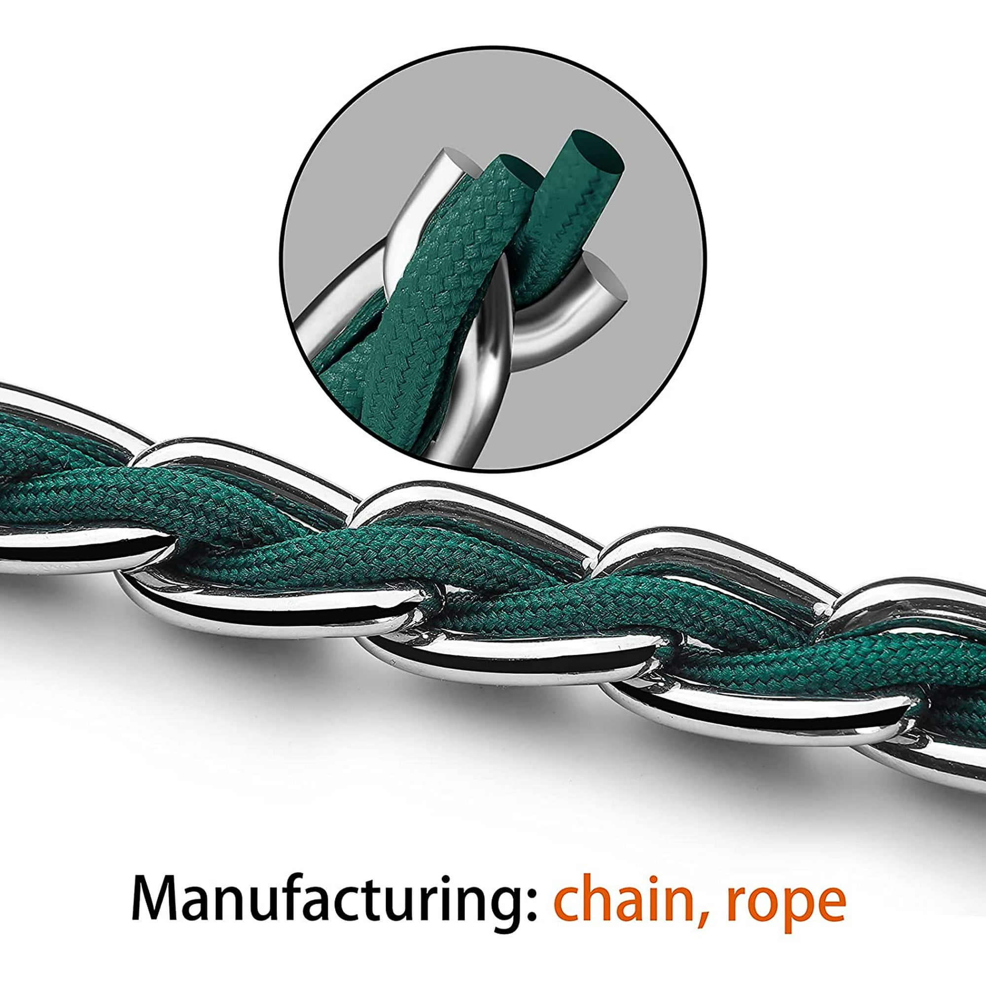 Chain Dog Leash Chew Proof Metal Leash for Medium Large Dogs Chain Link Dog Leash Anti Chew 5.2FT 4FT Strong Anti Bite Dog Leash Comfortable Soft Padded Handle Black Orange Blue