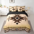 thumbnail image 3 of Manfei Hippie Aztec Adult 7pcs Bedding Comforter Set, Tribal Bohemian Style Queen Bedding Sets, Burly Wood Abstract Reversible Queen Sheet Sets, Lightweight Room Decor, 3 of 8