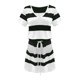 thumbnail image 3 of MELDVDIB Vestido corto informal de verano para mujer, con escote en V, manga corta, a rayas y bolsillos, en oferta., 3 of 5