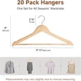 thumbnail image 4 of StorageWorks Wooden Hangers 20-Pack, Heavy Duty Solid Wood Coat Hangers with 360 ° Swivel Hook, Non-Slip Pant Bar, Smooth Finish Clothes Hangers, Natural, 4 of 10