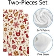 thumbnail image 2 of Coolnut Fingertip Hand Towels, Set of 2 Pcs Christmas Doodles Pattern Absorbent Face Bath Towels for Bathroom Kitchen, 30"x15", 2 of 6