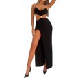 thumbnail image 1 of TRKIYQC vestidos de mujer casuales verano, sin mangas drapeado cuello espalda descubierta Slit verano vestido largo para cóctel TRKIYQC  casual, 1 of 9