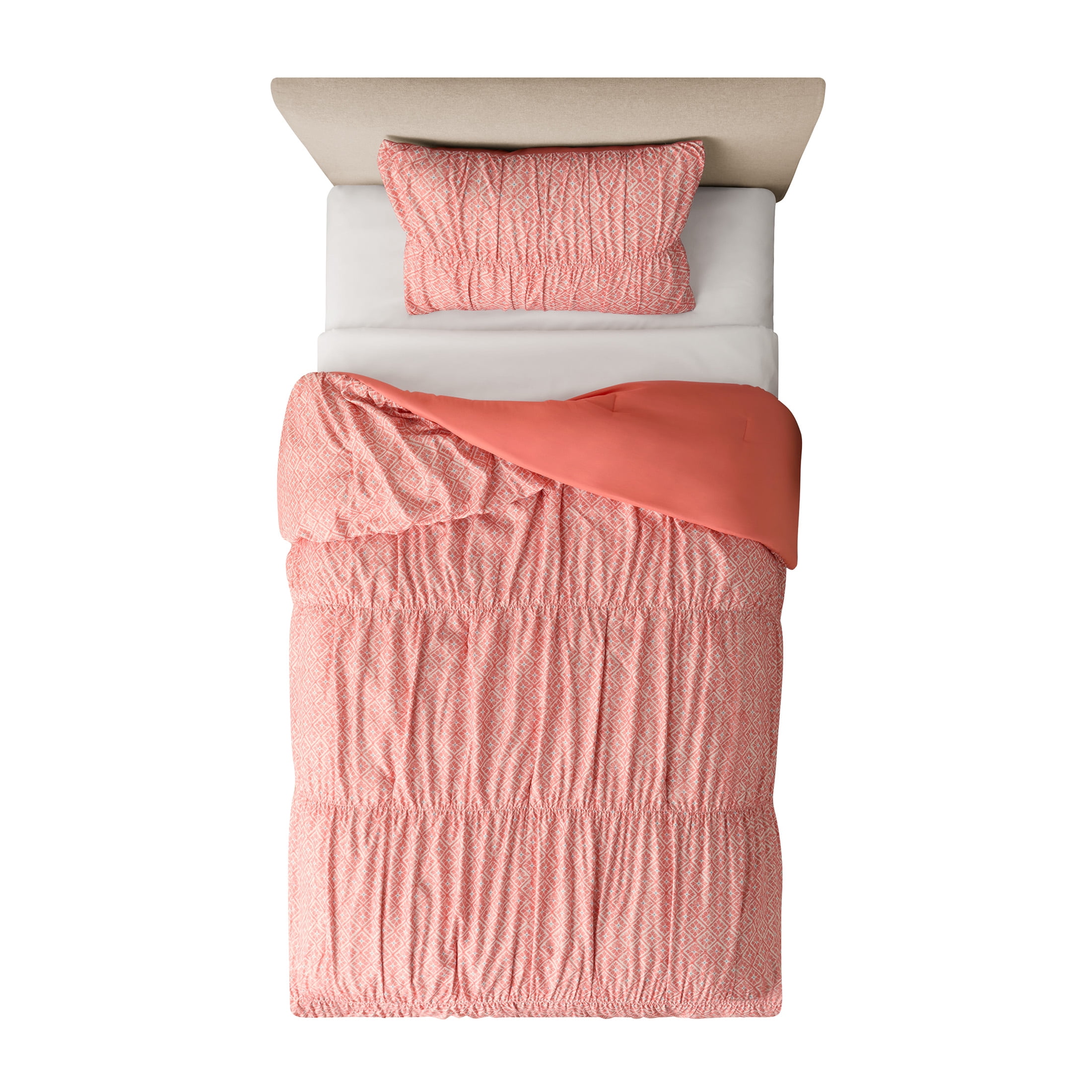 Mainstays by Becky G. & Alejandra Orange Warm Geo Comforter Set with Sham, Twin/Twin XL