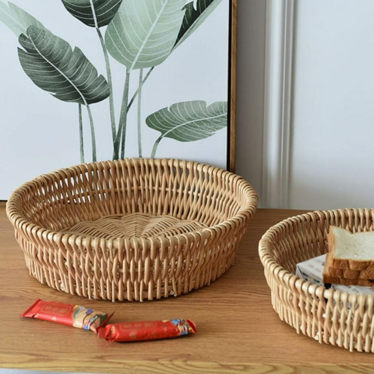 Wicker Bread Basket Fruit Basket Willow Handwoven Round