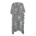 thumbnail image 2 of HELLHERO Half Sleeve Swim Coverup for Beach Polyester Loose Bathing Suit Cover Up Gray White Floral, 2 of 6